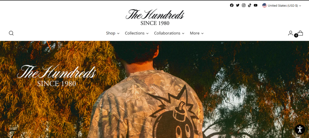 the official website of The Hundreds