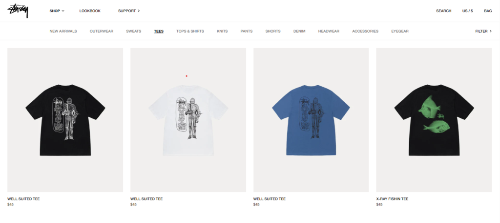 the official website of Stussy